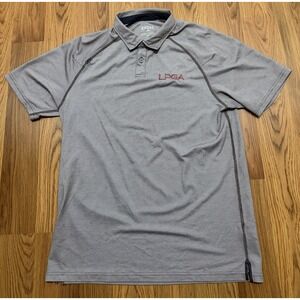 Rhone LPGA Delta Pique Golf Polo Shirt Mens Medium Gray Performance Stretch